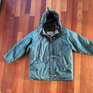 Vintage Triple Fat Goose Men's Green Hooded Parka size L utility